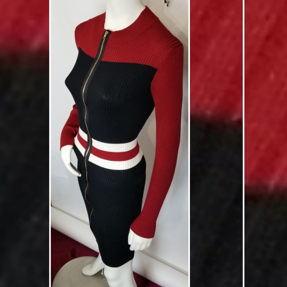 Bodycon Ribbed Sweater Dress - Picture 2 of 9